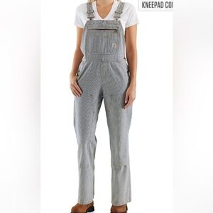 Carhartt Women's Blue Striped Overalls